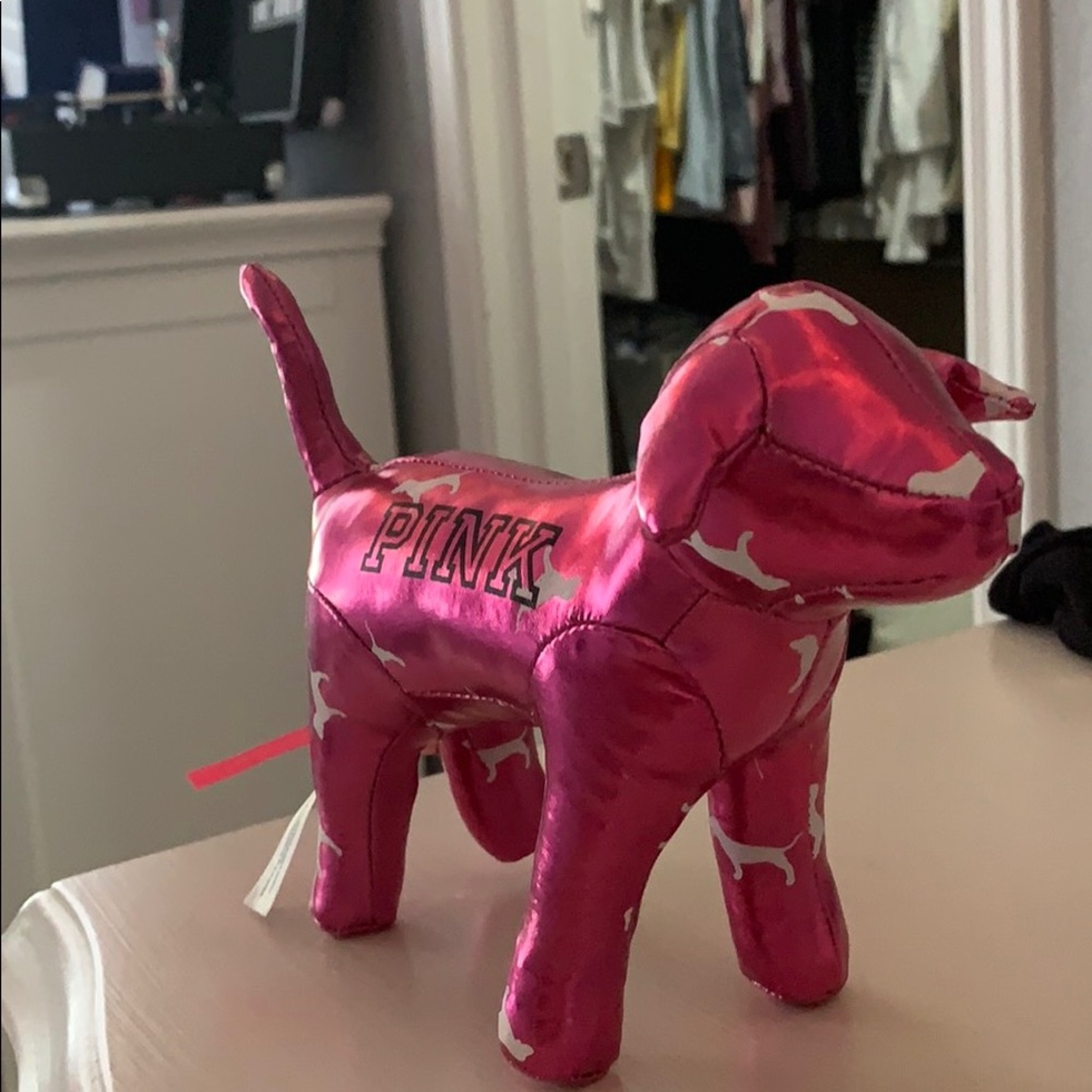 pink plush dog